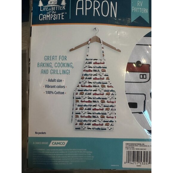 Retro Apron Camper Truck RV Pattern Kitchen Adults Cooking Baking Grilling - Picture 2 of 3